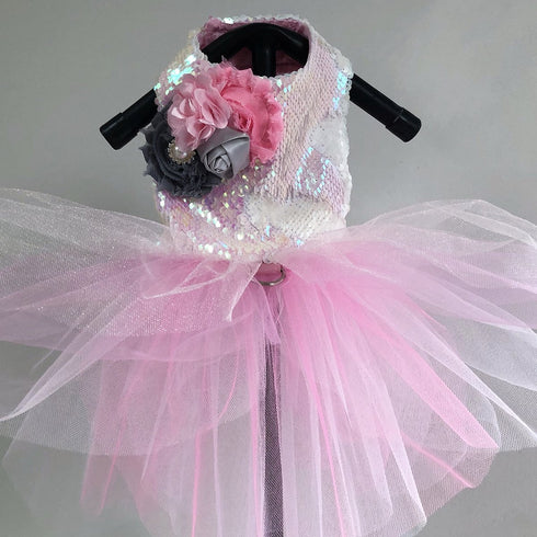 Cotton Candy Pink Sequin Tutu Dog Dress