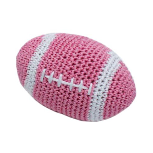 Crochet Football Dog Toy Pink