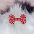 Crystal Bone Dog Barrette Red