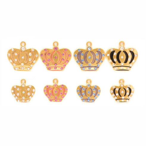 Crystal Gold Crown Shape Dog ID Tag