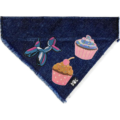 Custom Cupcake Denim Dog Bandana