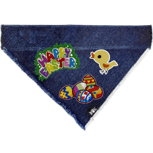 Custom Easter Eggs Denim Dog Bandana