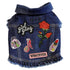 Custom Girl Gang Denim Dog Jacket With Ruffles