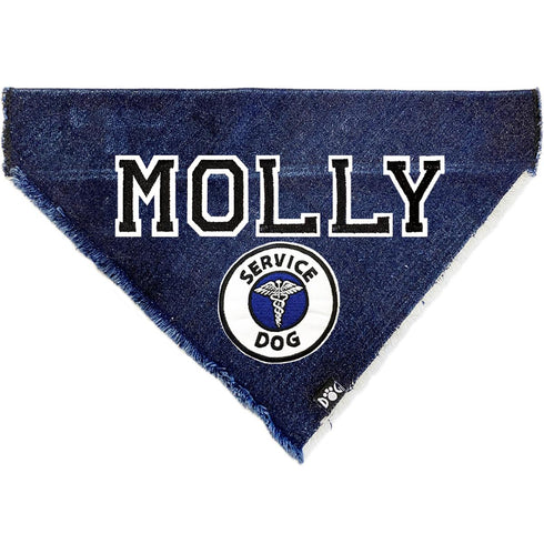 Custom Service Dog Denim Dog Bandana