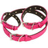Customizable Charm Leather Dog Collar Pink