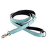 Customizable Charm Leather Dog Leash Aqua