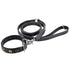 Customizable Charm Leather Dog Leash Black