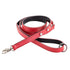 Customizable Charm Leather Dog Leash Red