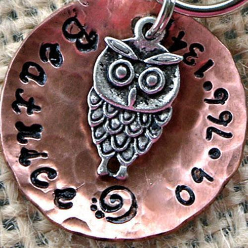 Cutest Little Owl Charm Dog ID Tag