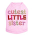 Cutest Little Sister Rhinestone Dog Tank