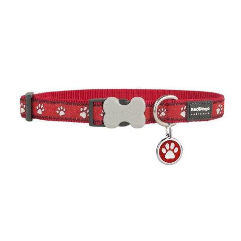 Desert Paws Red Dog Collar/Glitter Tag Set