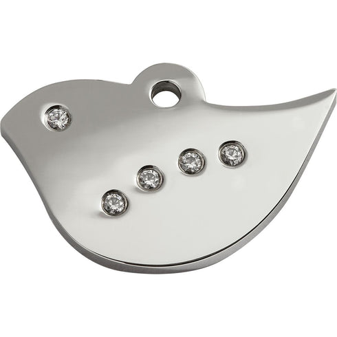 Diamante Polished Stainless Steel Bird Dog ID Tag