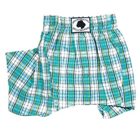 Dog Belly Band Boxers Blue Seersucker Small