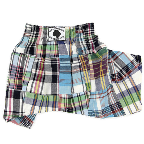 Dog Boxer Shorts Madras Plaid