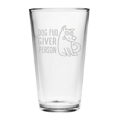 Dog Fud Giver Person Pint Glasses, Set Of 4