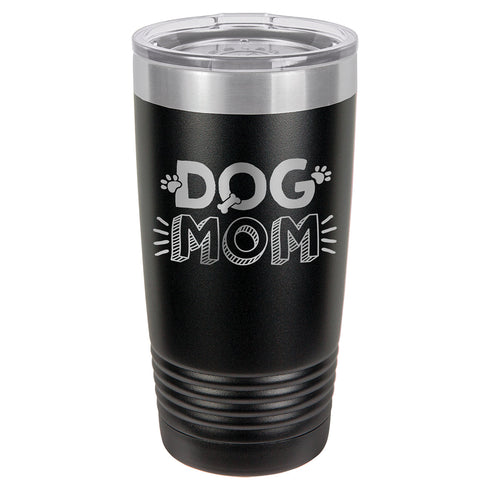 Dog Mom Black Tumbler & Lid