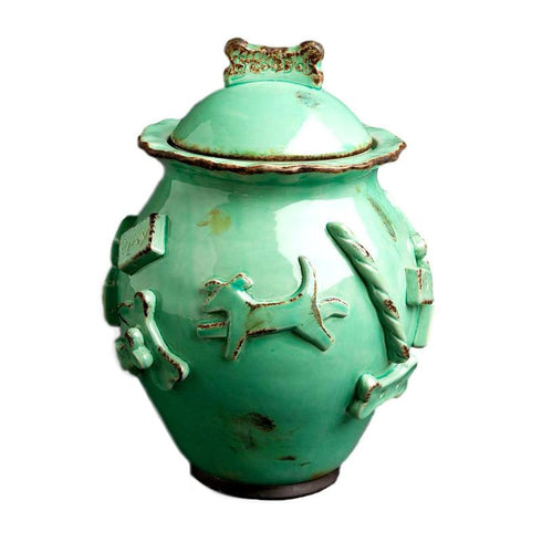 Dog Treat Jar Aqua