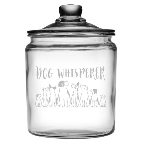 Dog Whisperer Glass Dog Treat Jar