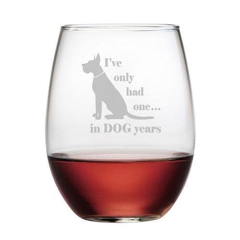 Dog Years Stemless Wine Glasses, Set Of 4