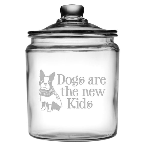 Dogs Are The New Kids Glass Dog Treat Jar