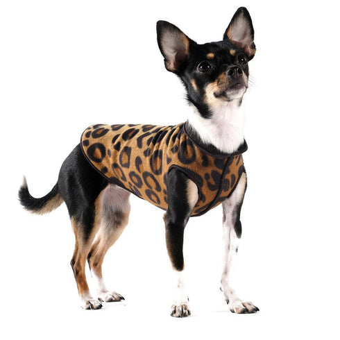 Duluth Fleece Reversible Pullover Dog Coat Leopard/Black