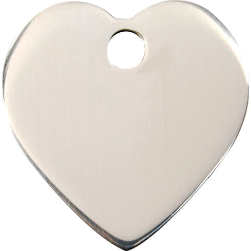 Flat Stainless Steel Heart Dog ID Tag