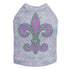 Fleur de Lis Purple/Green Rhinestone Dog Tank