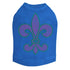Fleur de Lis Purple/Green Rhinestone Dog Tank