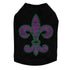 Fleur de Lis Purple/Green Rhinestone Dog Tank