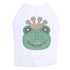 Frog With Blue Crown Rhinestone Dog Tank