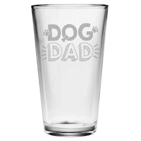 Fun Dog Dad Pint Glasses, Set Of 4