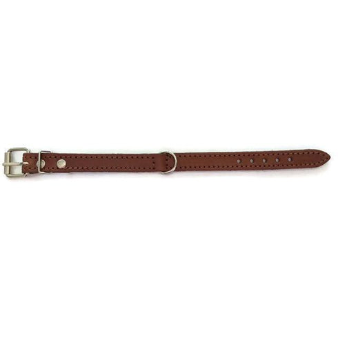 Genuine Leather Dog Collar Brown 7-8.5"