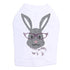 Girl Bunny With Glasses Rhinestone Dog Tank