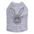 Girl Bunny With Glasses Rhinestone Dog Tank