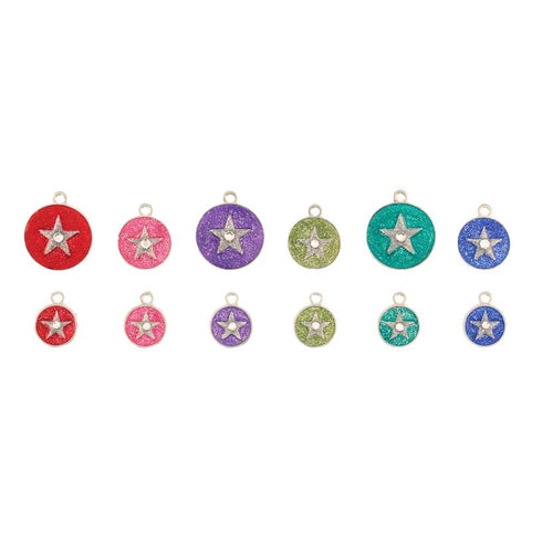 Glitter Enamel Star Dog ID Tag