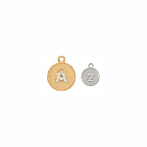 Gold And Silver Crystal Alphabet Dog ID Tag