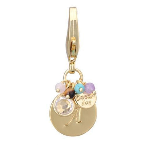 Gold Initial A Dog Collar Charm