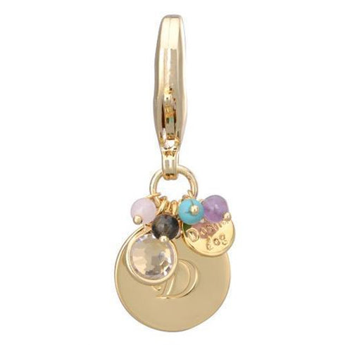 Gold Initial D Dog Collar Charm