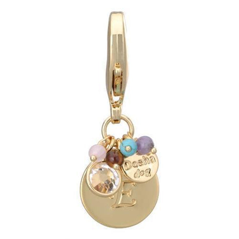 Gold Initial E Dog Collar Charm