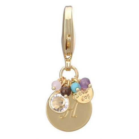 Gold Initial H Dog Collar Charm