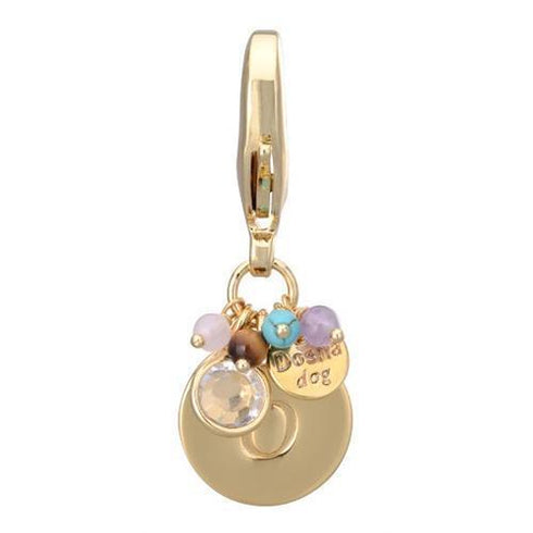 Gold Initial O Dog Collar Charm