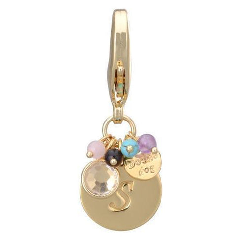 Gold Initial S Dog Collar Charm