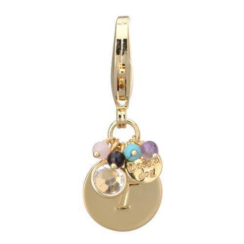 Gold Initial T Dog Collar Charm