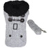 Grey Herringbone Dog Coat With Leash Large