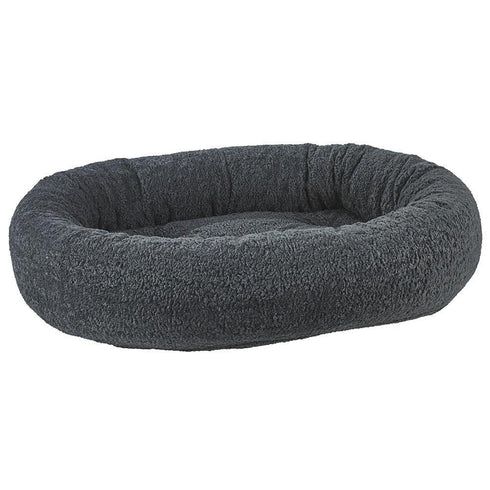 Grey Sheepskin Donut Dog Bed