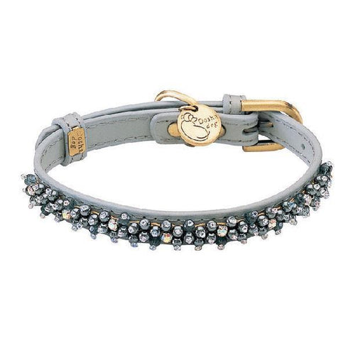 Grey/Hematite Mini Beaded Dog Collar