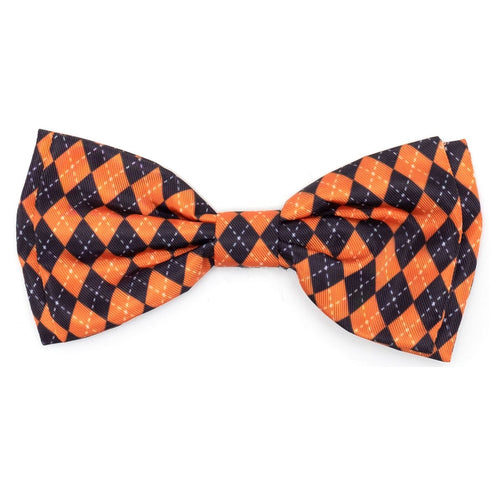Halloween Argyle Dog Bow Tie