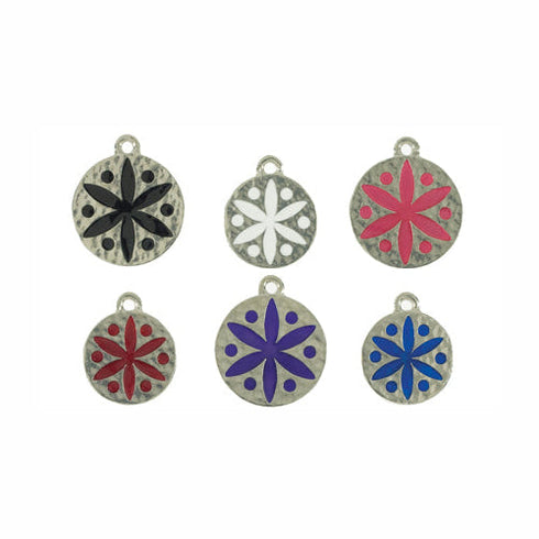 Hammered Flower Dog ID Tag