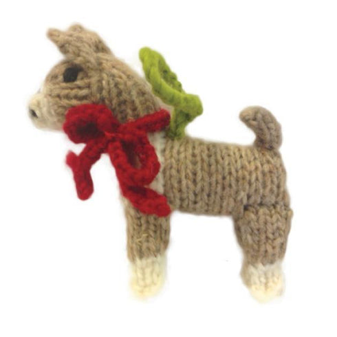 Hand Knit Dog Ornament Boxer