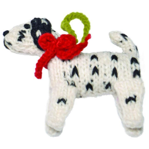 Hand Knit Dog Ornament Dalmatian